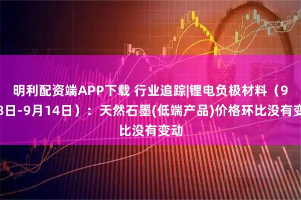 明利配资端APP下载 行业追踪|锂电负极材料（9月8日-9月14日）：天然石墨(低端产品)价格环比没有变动